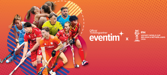 Promovisual van FIH Hockey World Cup 2026 met EVENTIM als officiële ticketprovider
